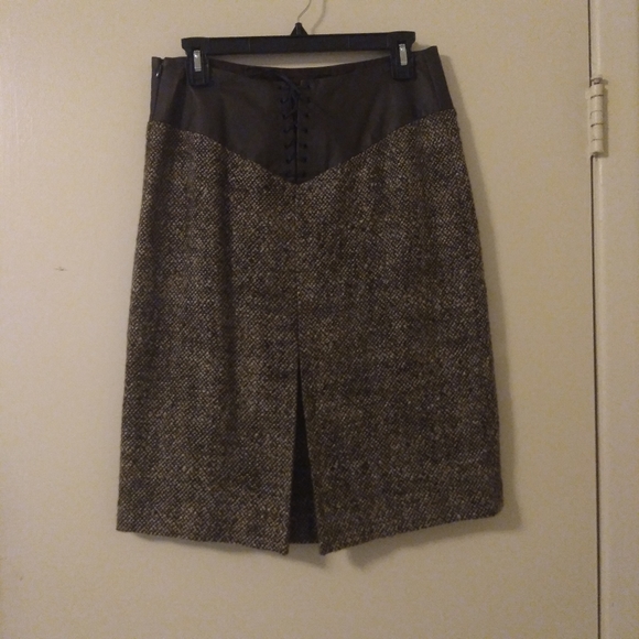 Philippe Adec Paris Wool Tweed Lace up Skirt Size 4 - Picture 10 of 16